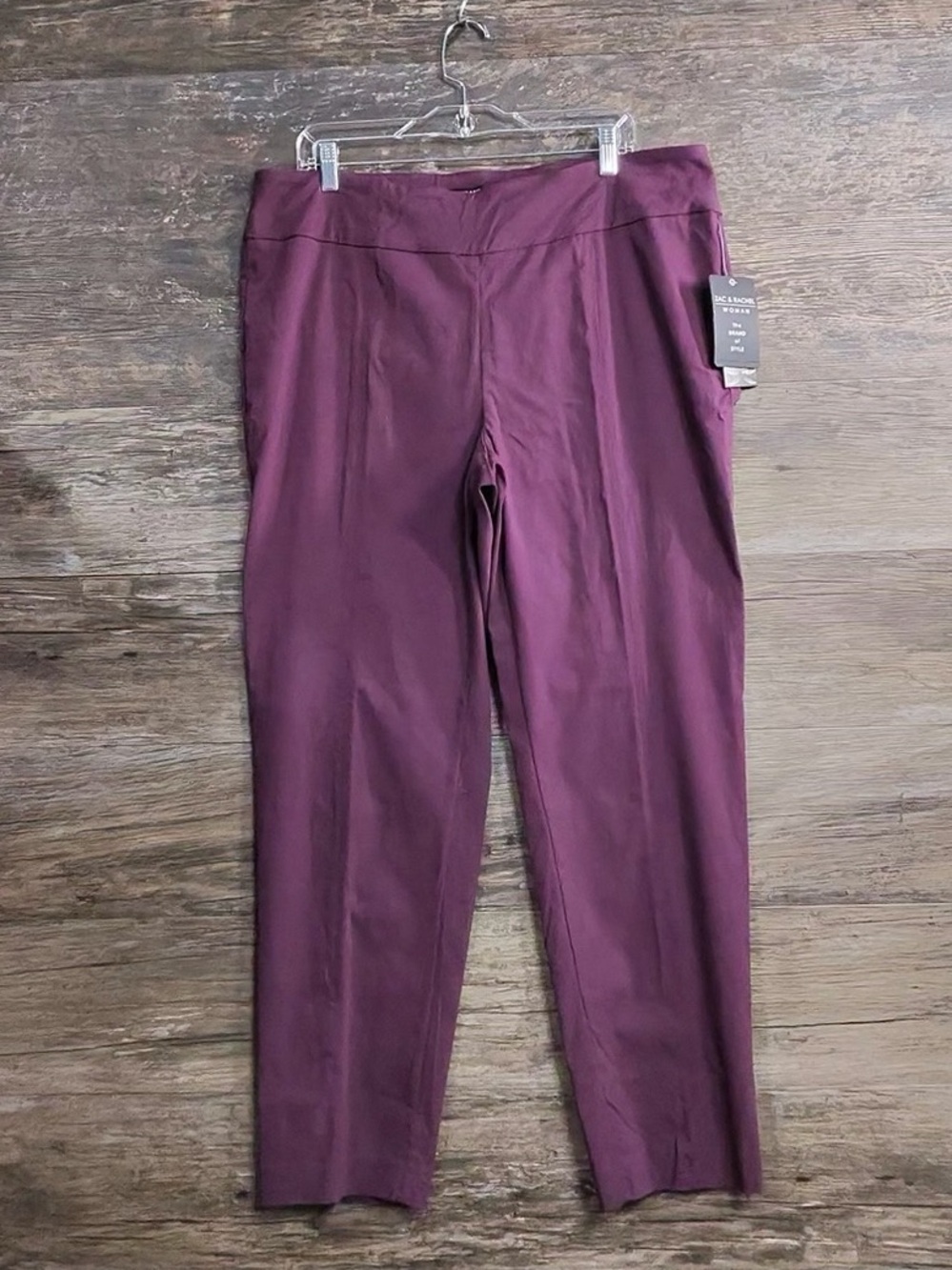 Zac & Rachel Cropped Pull-On Pants in Plum